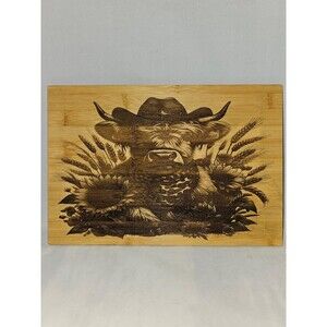 Highland Cow Bamboo Cutting Board